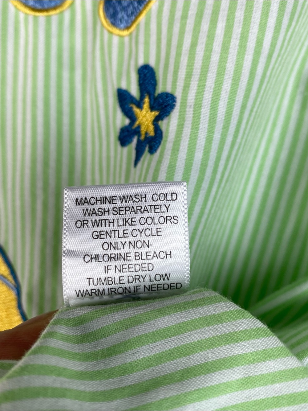 Breckenridge Plus 1X Green 3/4 Sleeve Button Down Shirt Flip Flop Embroidered - Picture 12 of 14